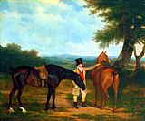 Two Hunters with a Groom by Jacques Laurent Agasse